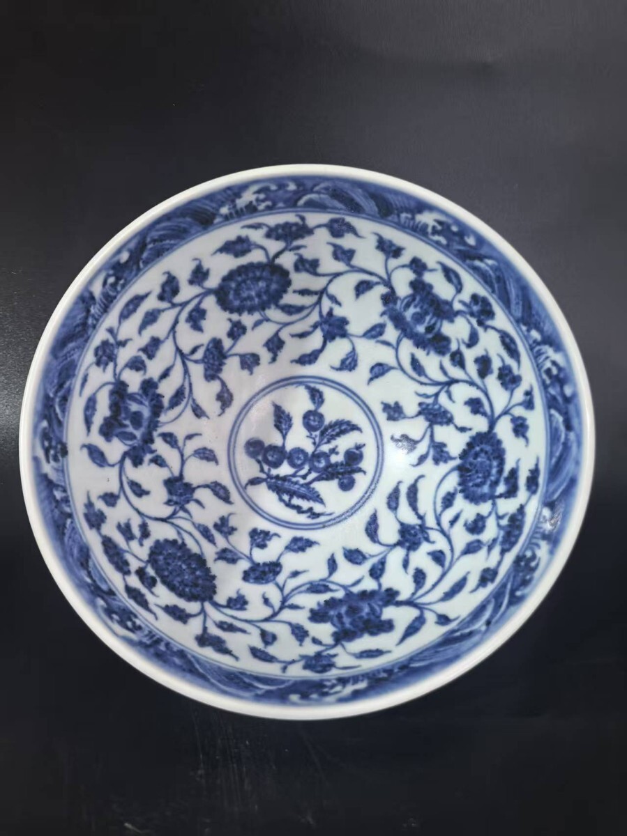 ♢中国古美術品 古陶磁 清時代 染付 山水図鉢 碗 古玩 レア物 骨董品