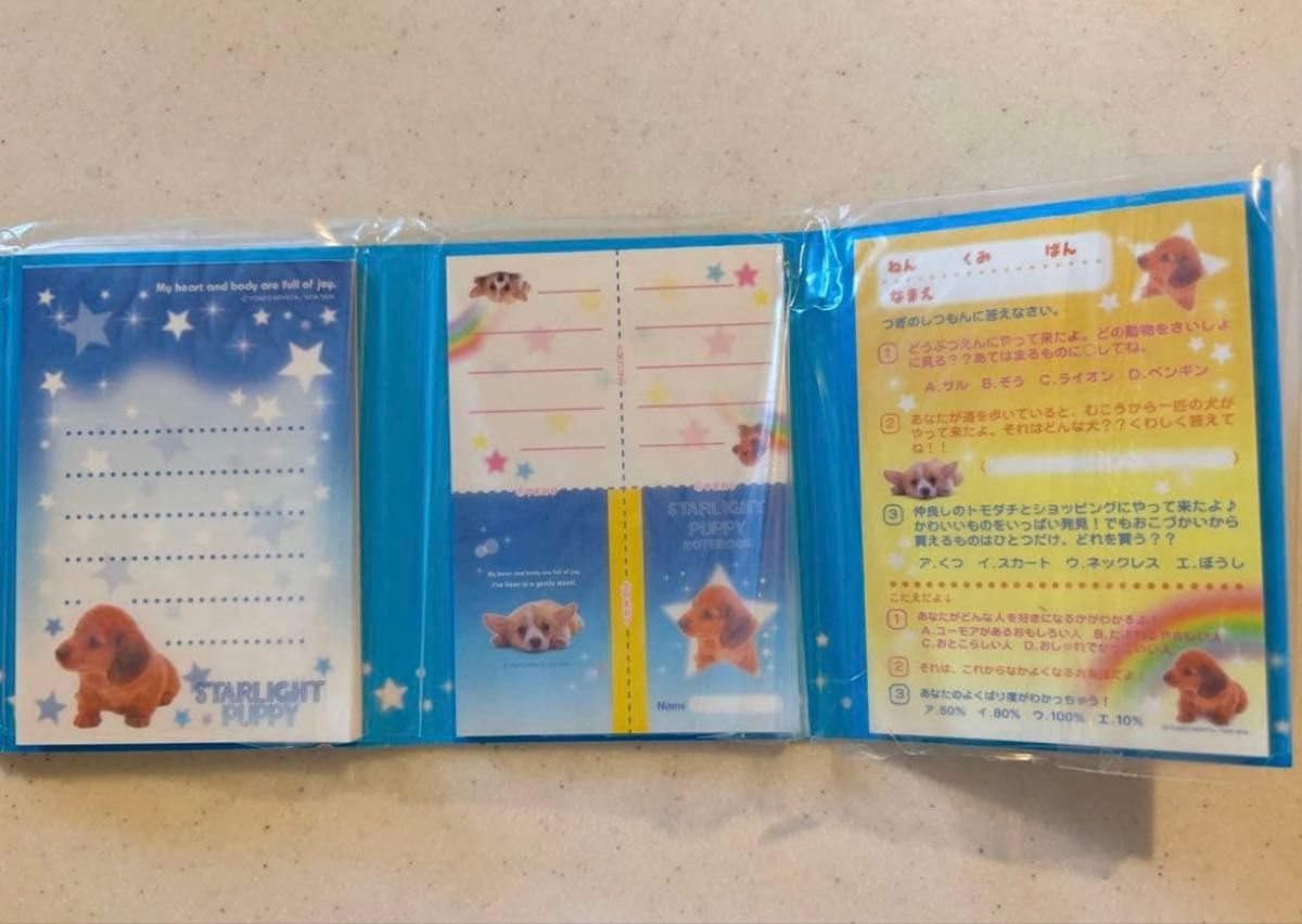 平成 レトロ ロングパタパタメモ メモ帳 犬 心理テスト 平成女児