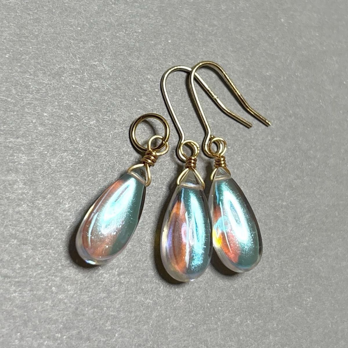 14kgf 大粒 ファイヤーレインボークォーツ ネックレストップ