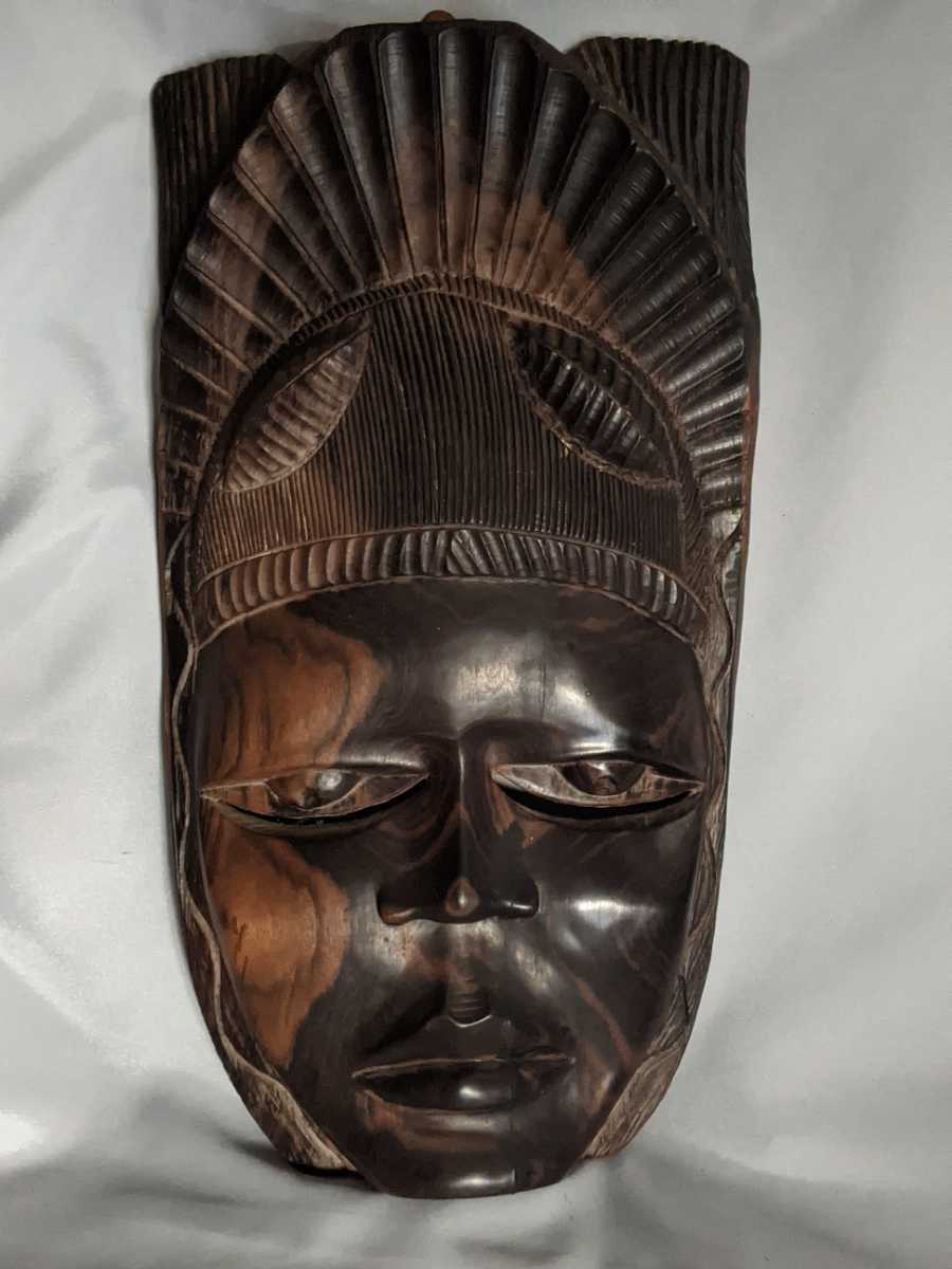 Yahoo!オークション - アフリカ セネガル 木彫 お面 マスク 黒檀 エボ