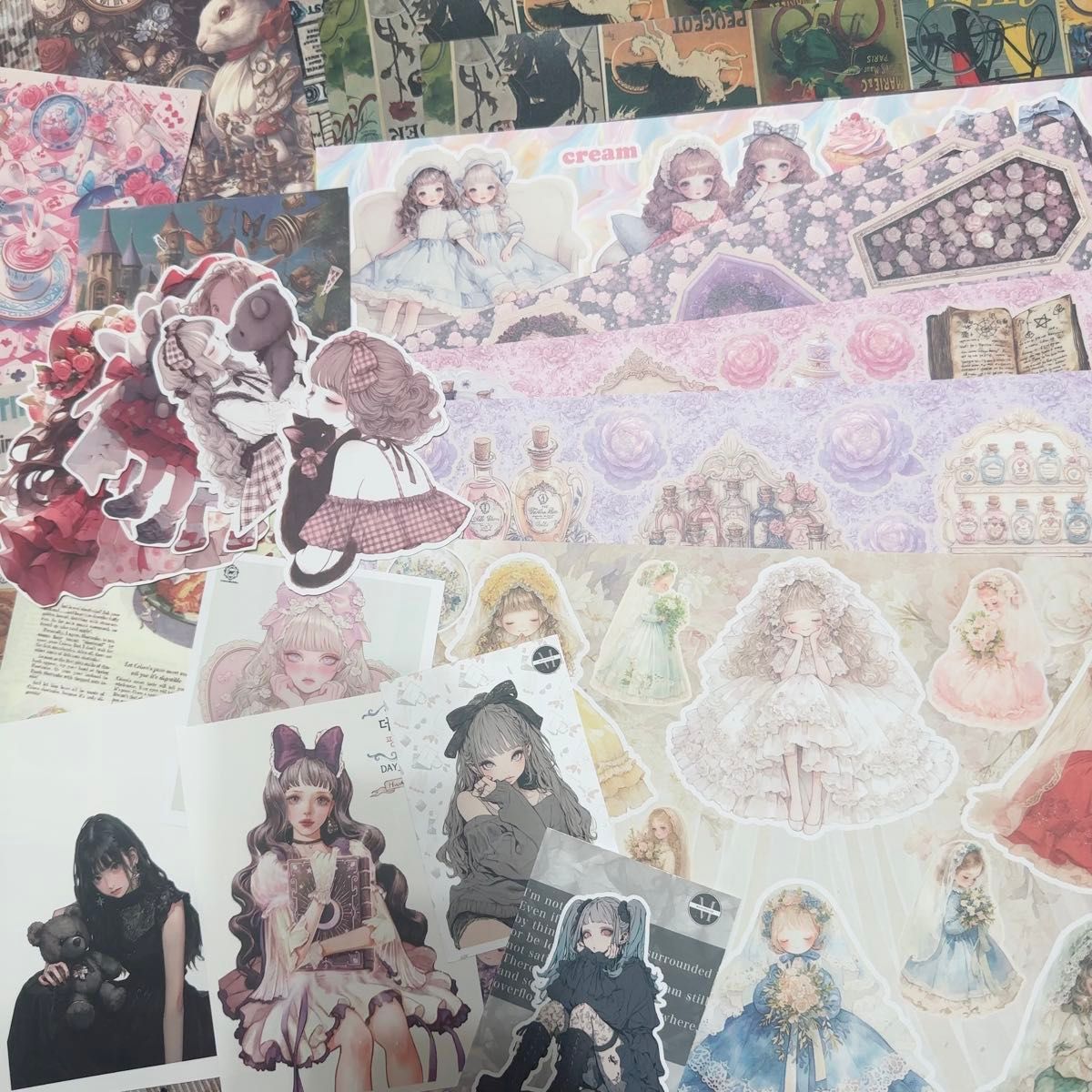 紙モノ コラージュ素材 大量 おすそ分けファイル 人物ステッカー