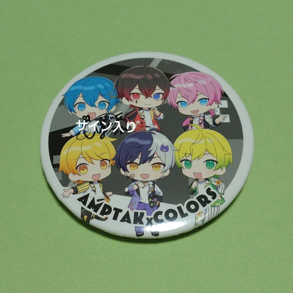 ちぐさくん サイン入り 缶バッジ AMPTAK COLORS 凸凹ツインズ サイン