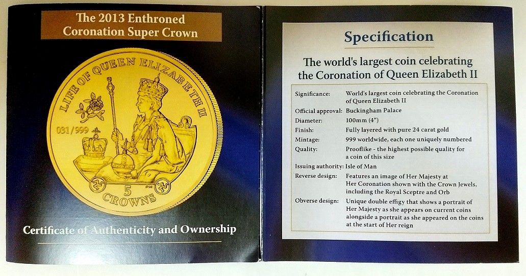 超大型 2013年 英国 イギリス 女王 エリザベス2世 コロネーション 戴冠