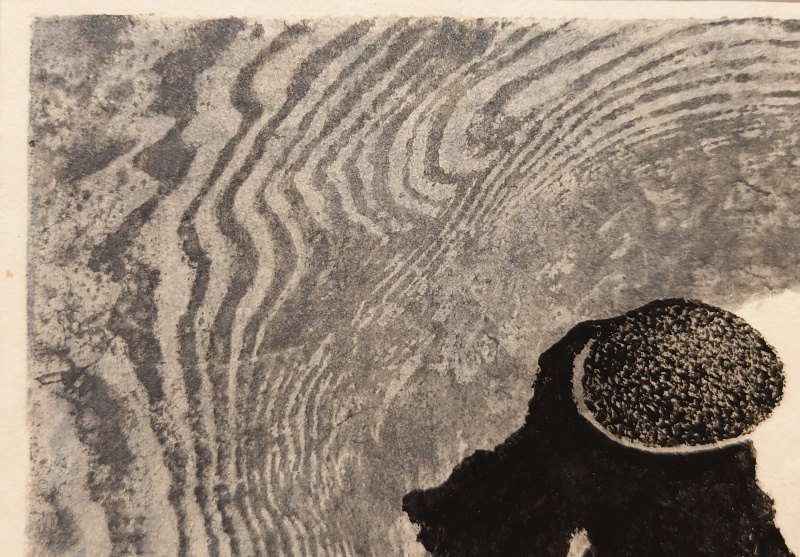 真作保証 村上暁人「円空は行く」木版画 1号 直筆サイン 照明