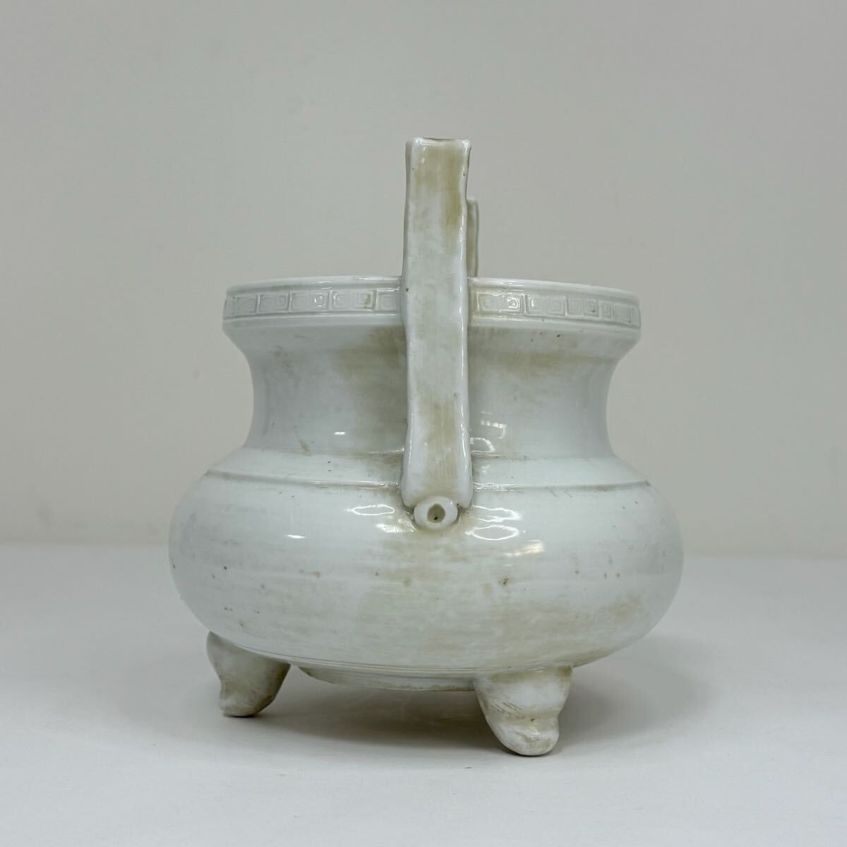 XZ-中国古美術 時代物 香炉 三足炉 香道具 白磁 徳化窯 唐物 陶磁器