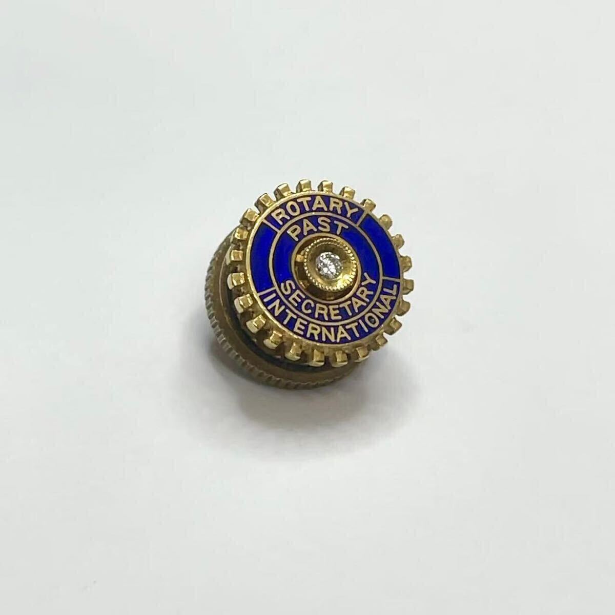 14K刻印】14金 ダイヤモンド付き ロータリークラブ 前幹事長 ROTARY