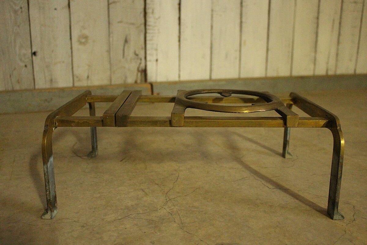 古い真鍮製の吉原五徳 1.9㎏ 火鉢 アウトレット 囲炉裏 古民家 古道具