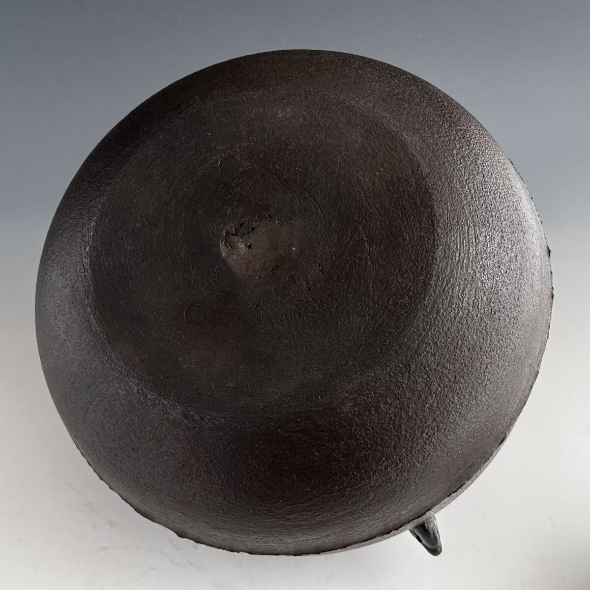 茶道具 松竹地紋 真形釜 橋本辰敏 共箱 鋳物 茶釜 茶の湯 稽古 茶会