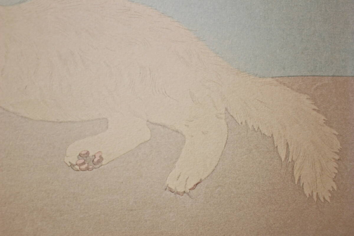 藤田嗣治 エスタンプリトグラフ「白い猫」 150部限定 13/150