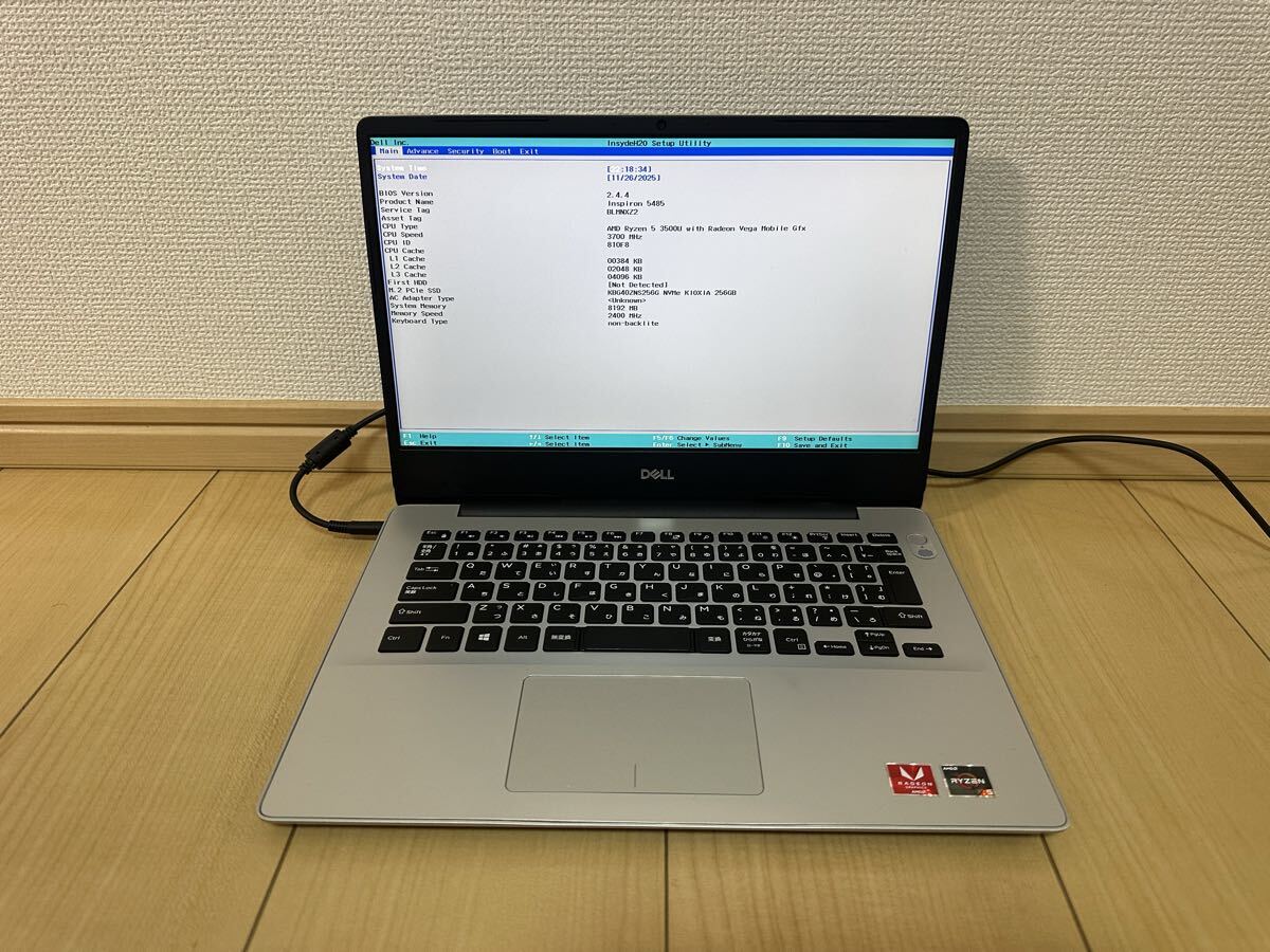 DELL Inspiron P92G Amd Ryzen 5 3500U 3.70GHz メモリー 8gb SSD