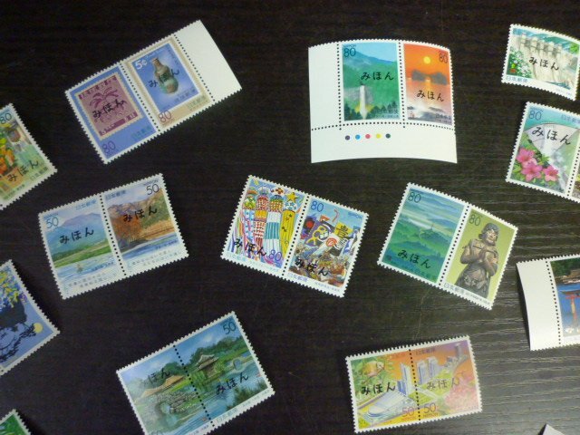 D-15880-45 ☆みほん 記念切手 ふるさと切手 等 まとめて バラ100枚