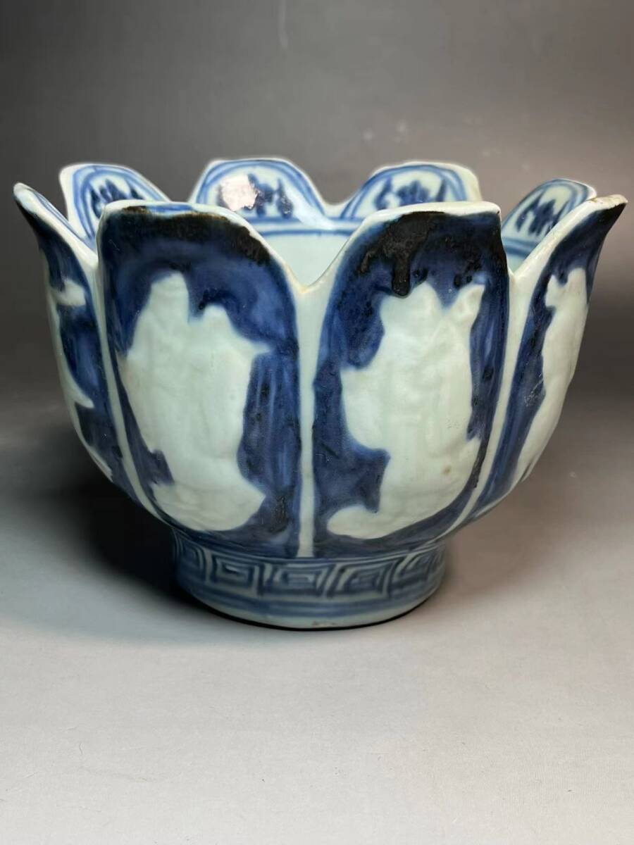 多宝閣 □ 2261KN.B人間国宝 中国磁器 中国骨董【青と白の