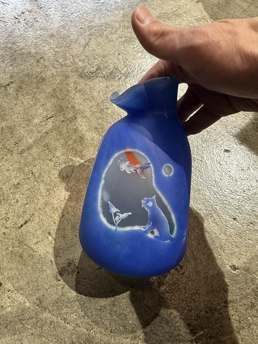 工芸品ガラスランプ製金魚オブジェ高城健治、高城美和子こもれびガラス