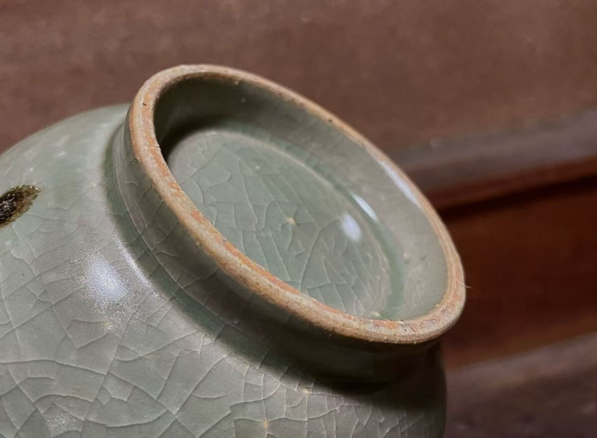 コレクター放出品 中国古美術 玉壺春瓶 龍泉窯 天龍寺 青磁 骨董品 唐