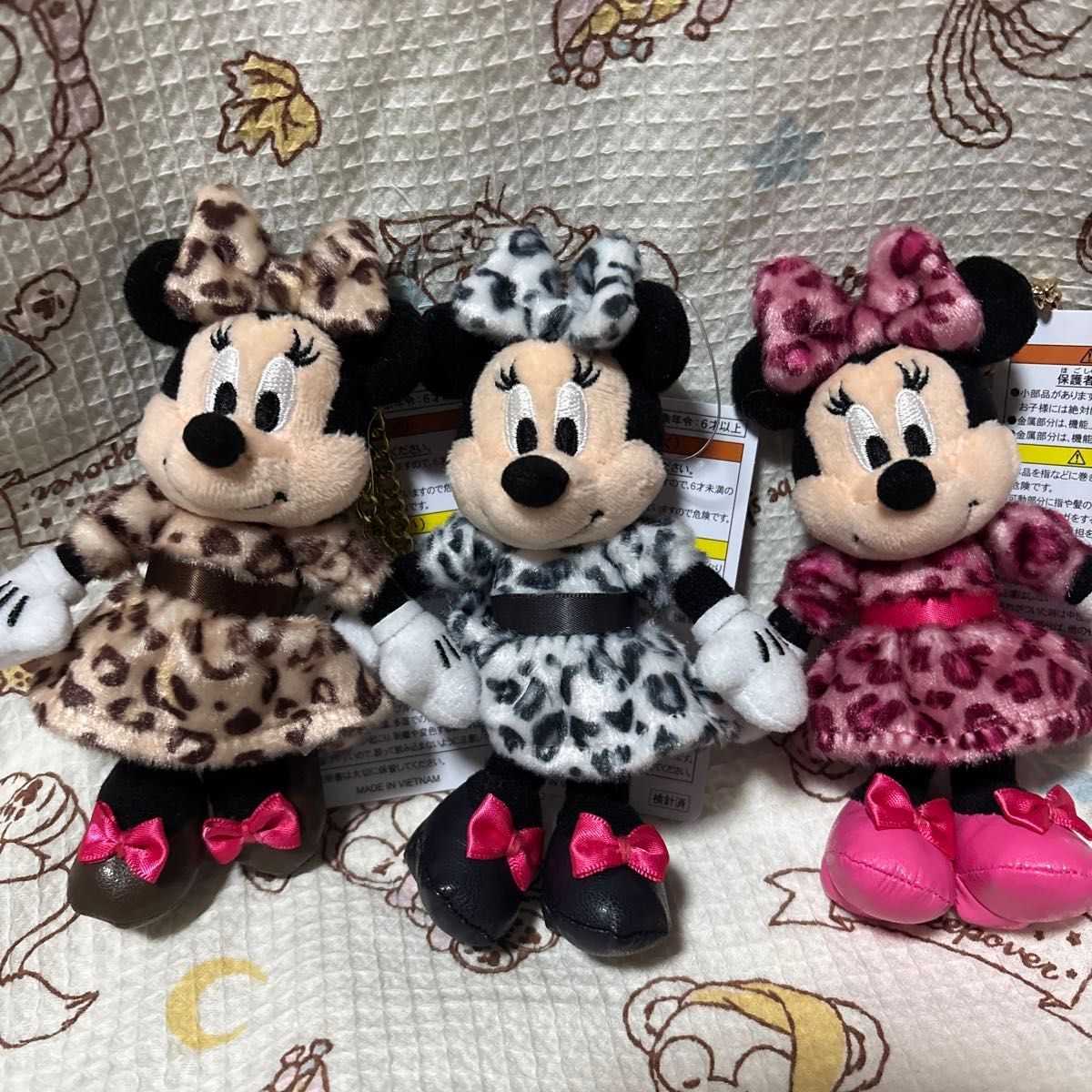 ディズニーリゾート ミニーぬいぐるみチャーム ヒョウ柄ブラウン