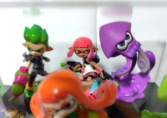 箱有】レア物スプラトゥーン amiibo ガール イカ オレンジ ネオピンク