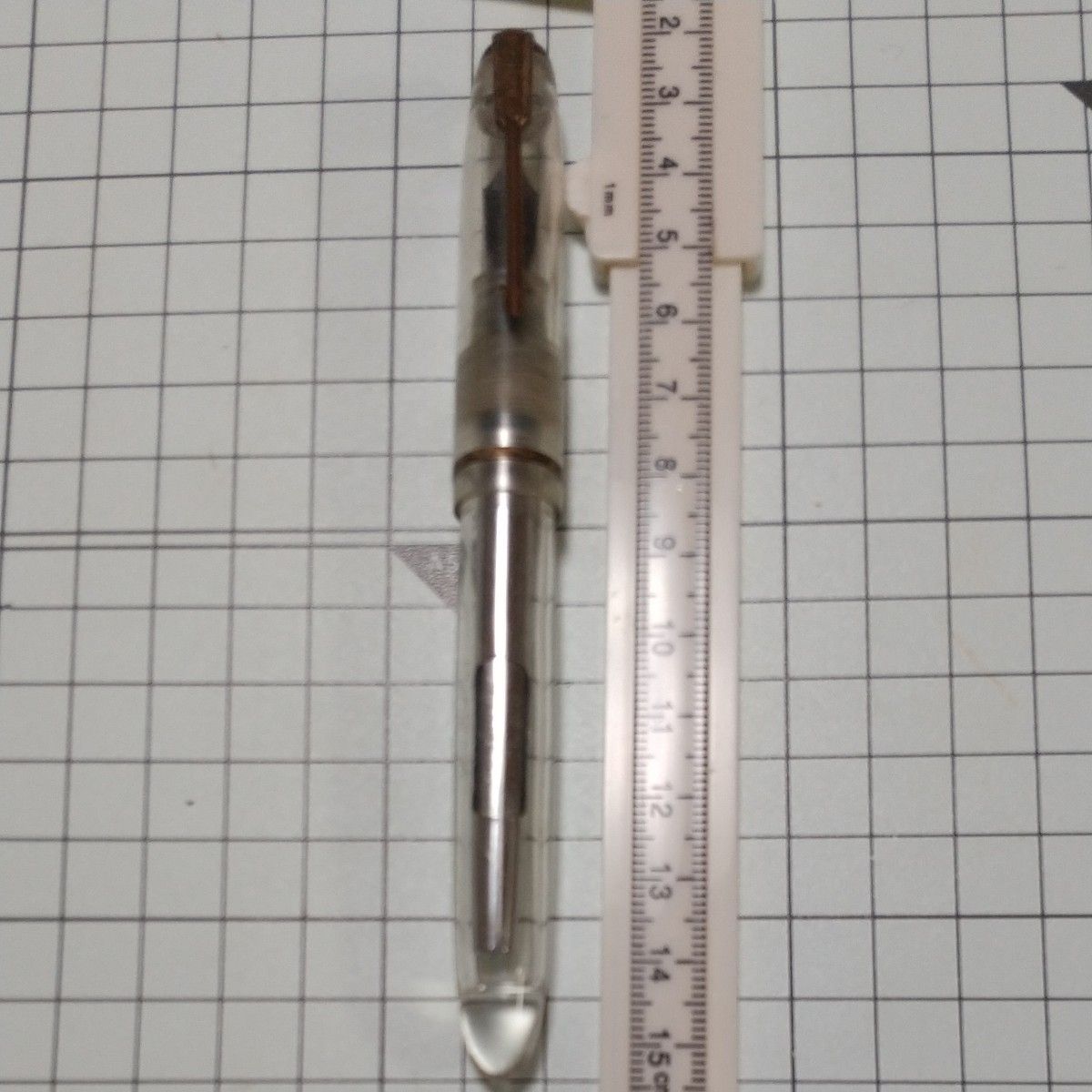 アンティーク ビンテージ PLATINUM プラチナ万年筆 スケルトン 透明