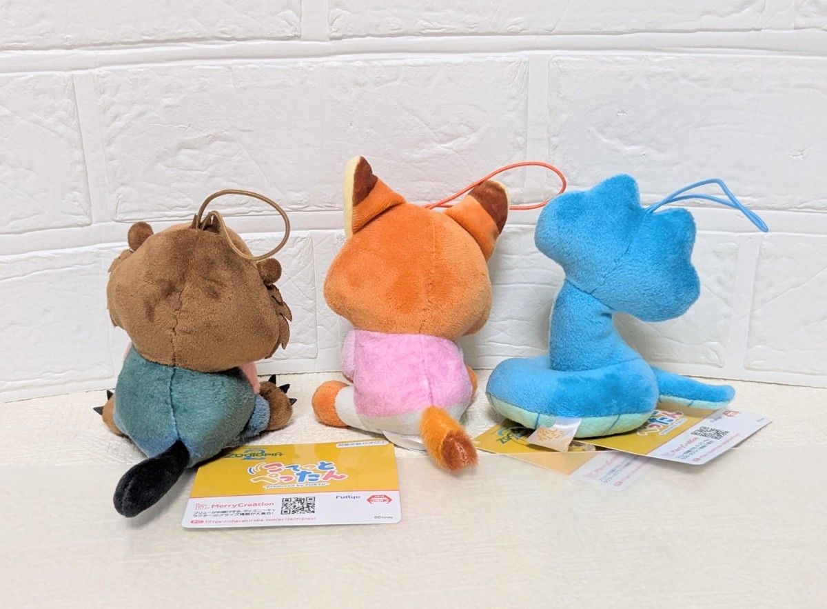 新品タグ付き ズートピア2 こてっとぺったんマスコット ニックアソート