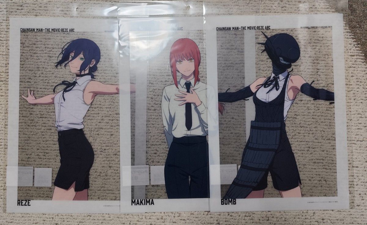 チェンソーマン A3クリアポスター マキマ ボム レゼ 大交流展 3枚