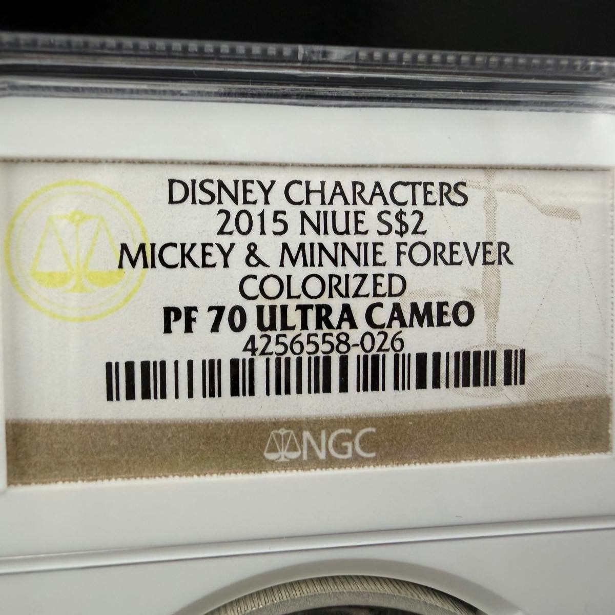 銀貨 カラー ディズニー ミッキー & ミニー 永遠の愛 プルーフ NGC