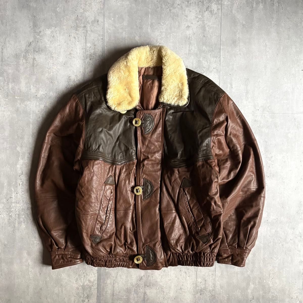 90s vintage】G-1 フライトジャケット ボンバージャケット 襟ボア 本革