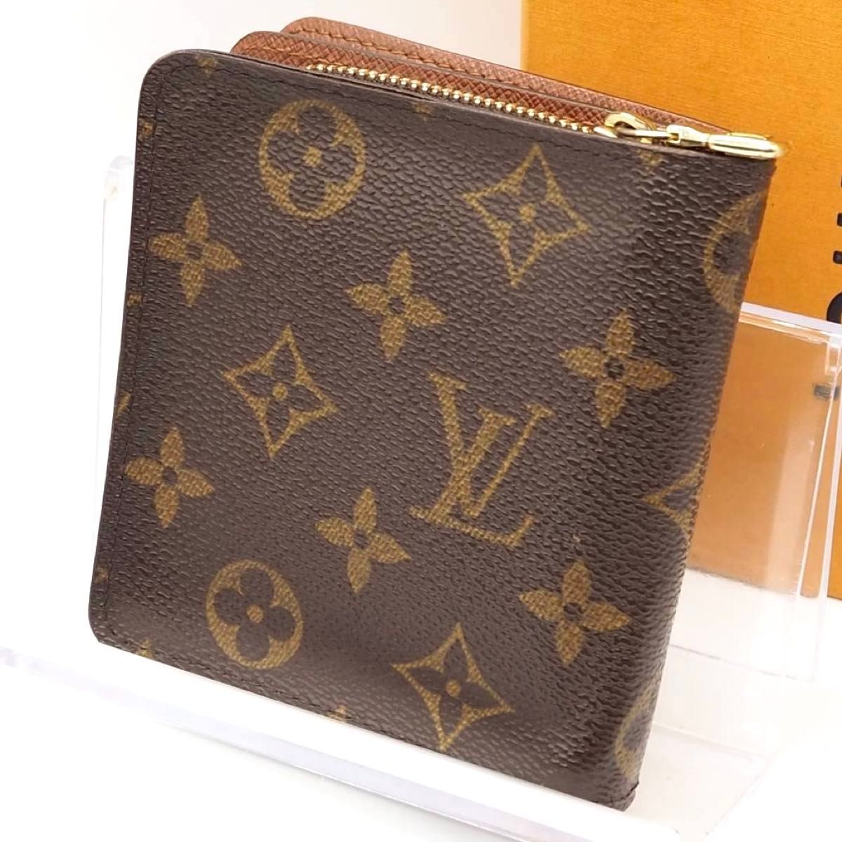 ルイヴィトン モノグラム コンパクトジップ 二つ折り財布 LOUIS