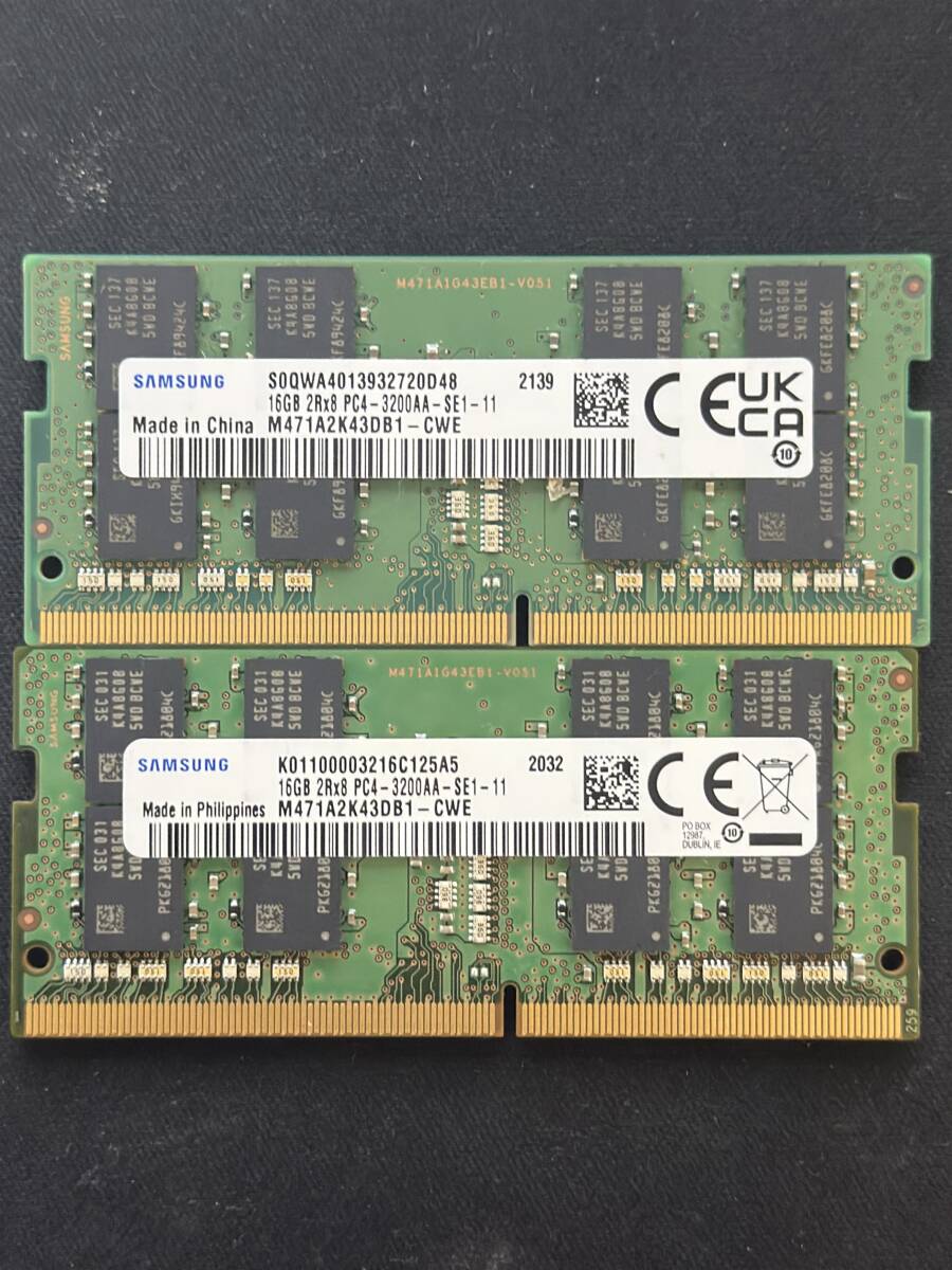 動作確認済】DDR4-3200 16GB×2 計32GB Samsung③