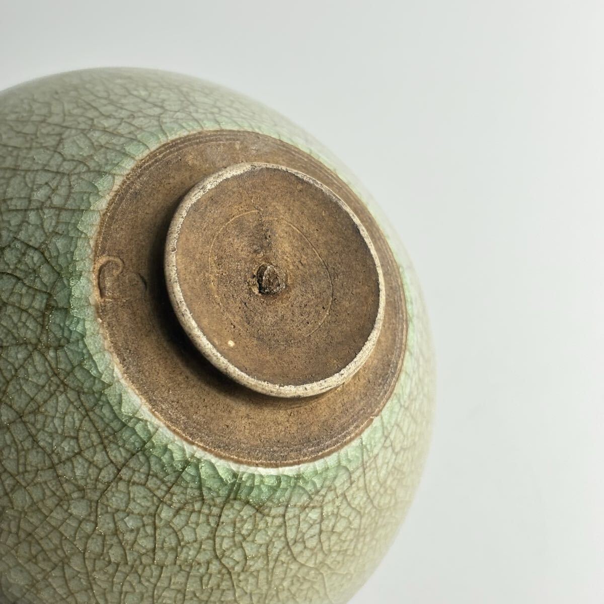 茶碗 茶碗 青磁 詳細不明 陶印有り 箱なし 抹茶碗 茶器 茶道具AS-23