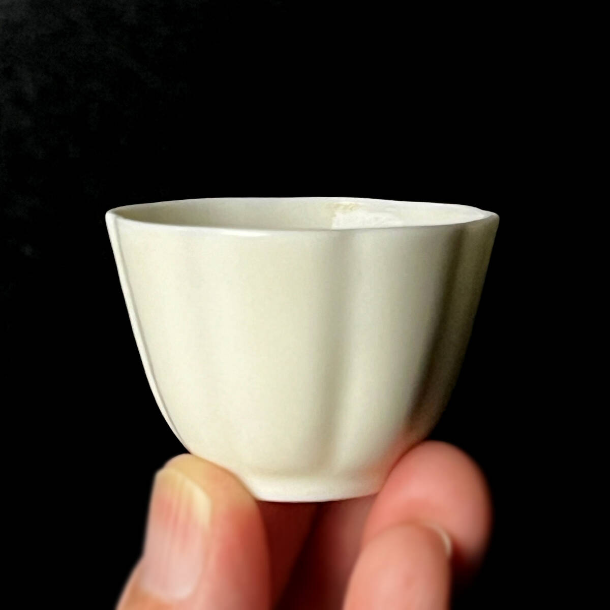 唐物 白南京 白磁 稜花形煎茶碗 五客 白釉碗 中国美術 古玩