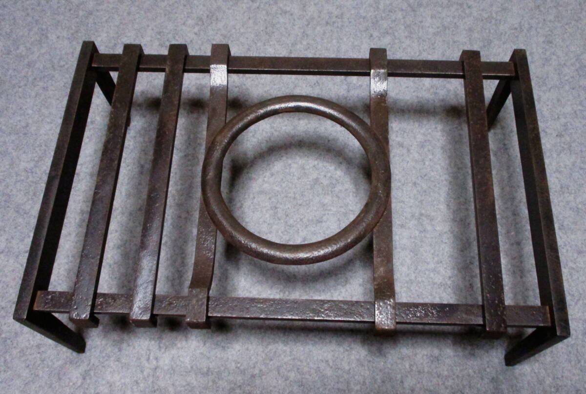 古い鉄製吉原五徳 大型48.5㎝ 5.2kg 囲炉裏 2025年最新Yahoo