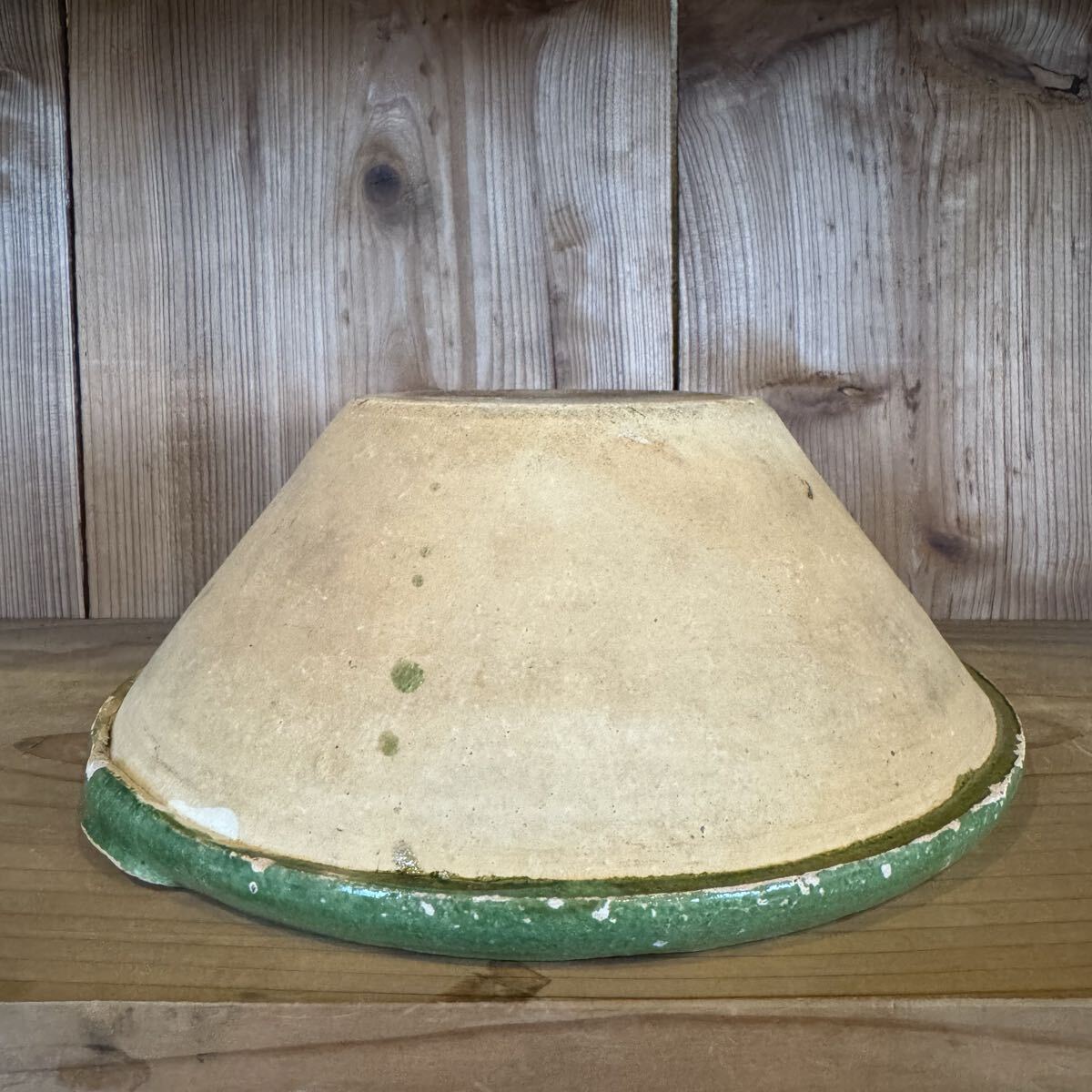 フランス 19世紀 オンライン 緑釉片口ボウル 鉢 アンティーク 民藝