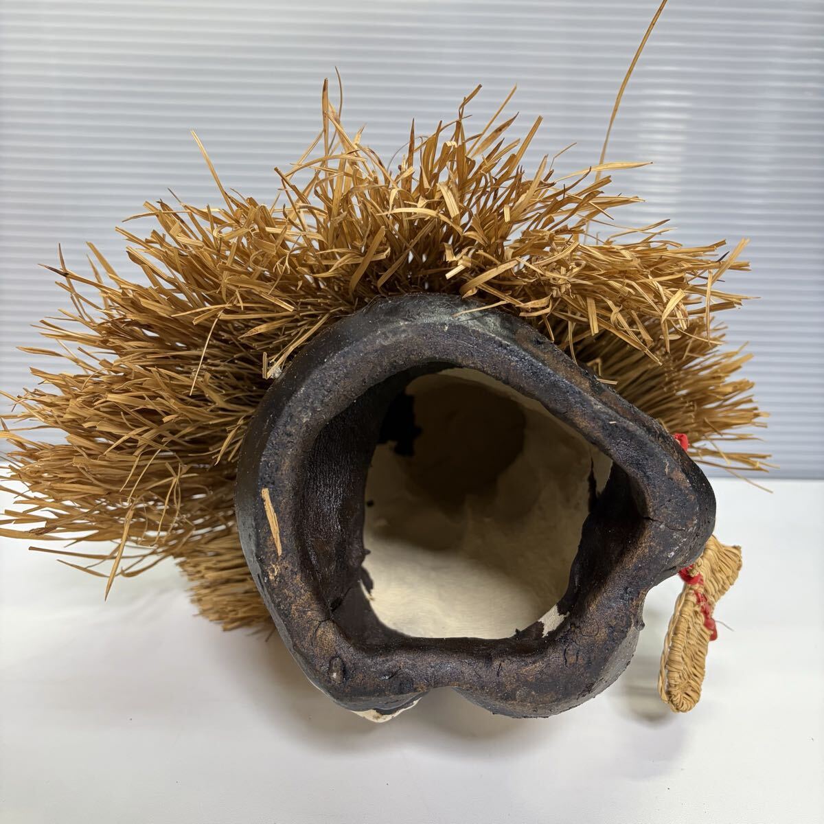 信楽焼？狸 たぬき タヌキ 置物 焼物 30cm 笠・蓑・藁草履 希少品 レア品