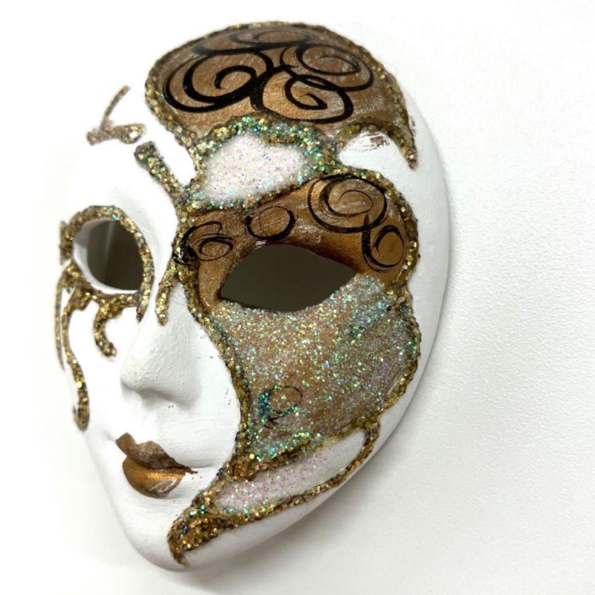 ベネチアンマスク 仮面 壁掛け 陶器 4個セット イタリア製 インテリア