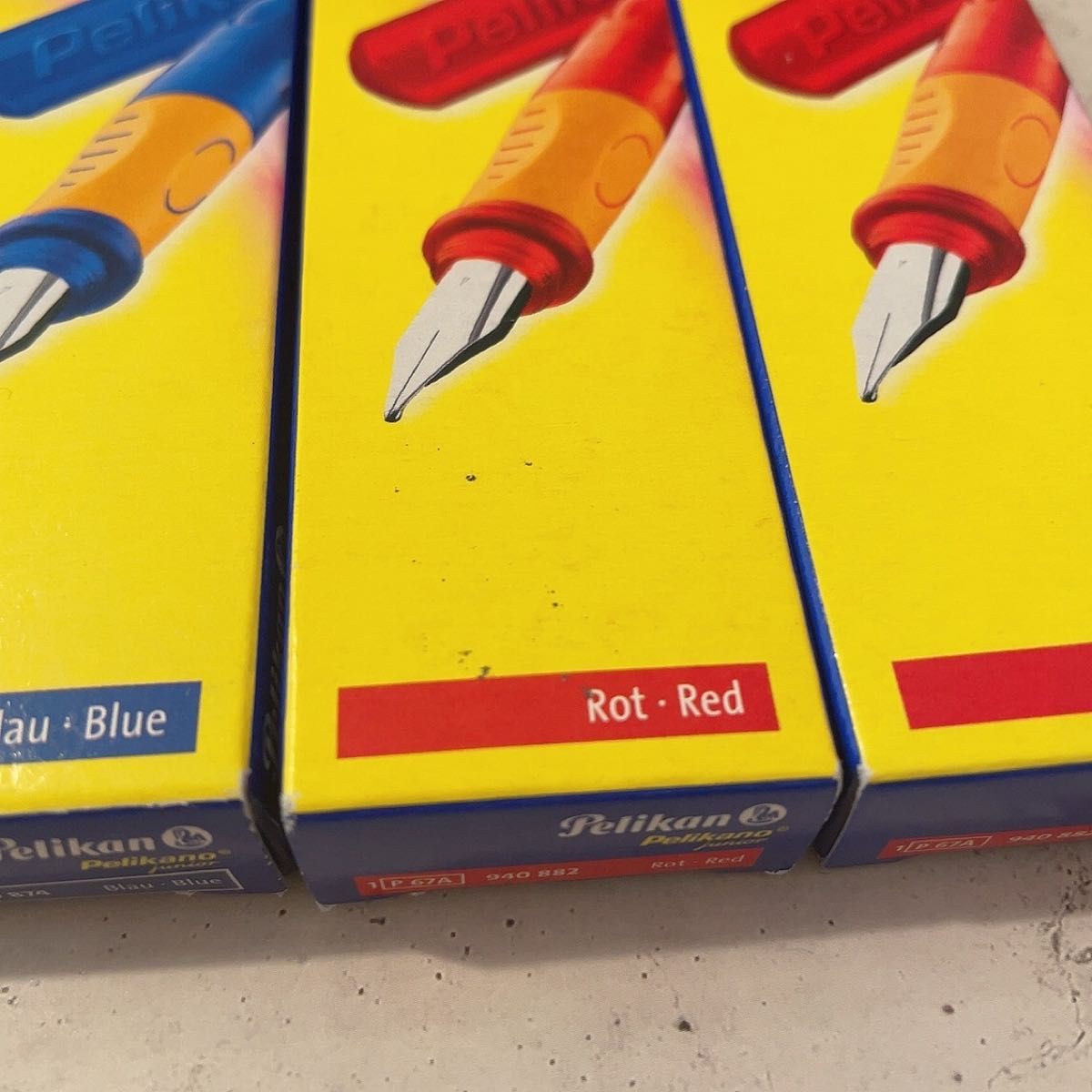 4本セット】Pelikan ペリカン 万年筆 Pelikano junior 赤 レッド 青