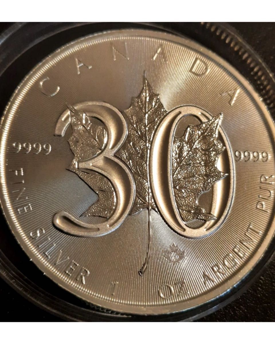 2018年カナダ メイプルリーフ銀貨 30周年記念 1オンス 9999 純銀