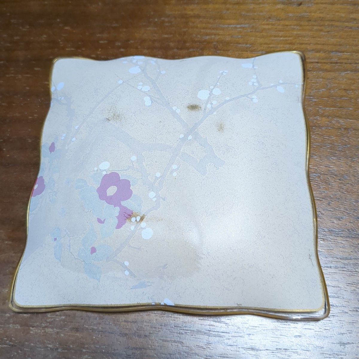 尾形光琳 川村硝子工芸 花鳥風月 絵皿 5枚 取り皿 銘々皿 中皿 ガラス