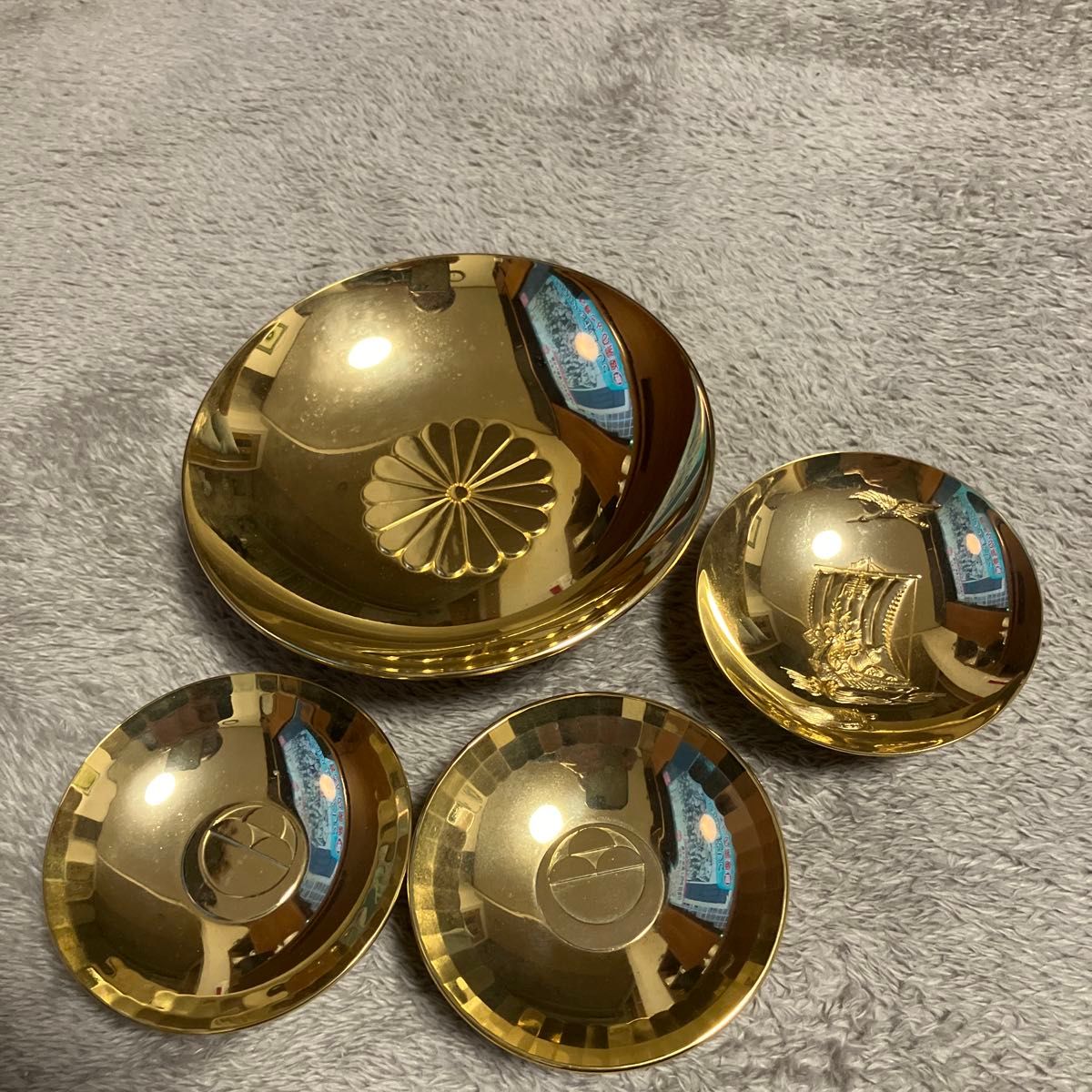 金杯 菊紋 盃 4個セット 24KGP 昭和レトロ 酒器｜Yahoo!フリマ（旧