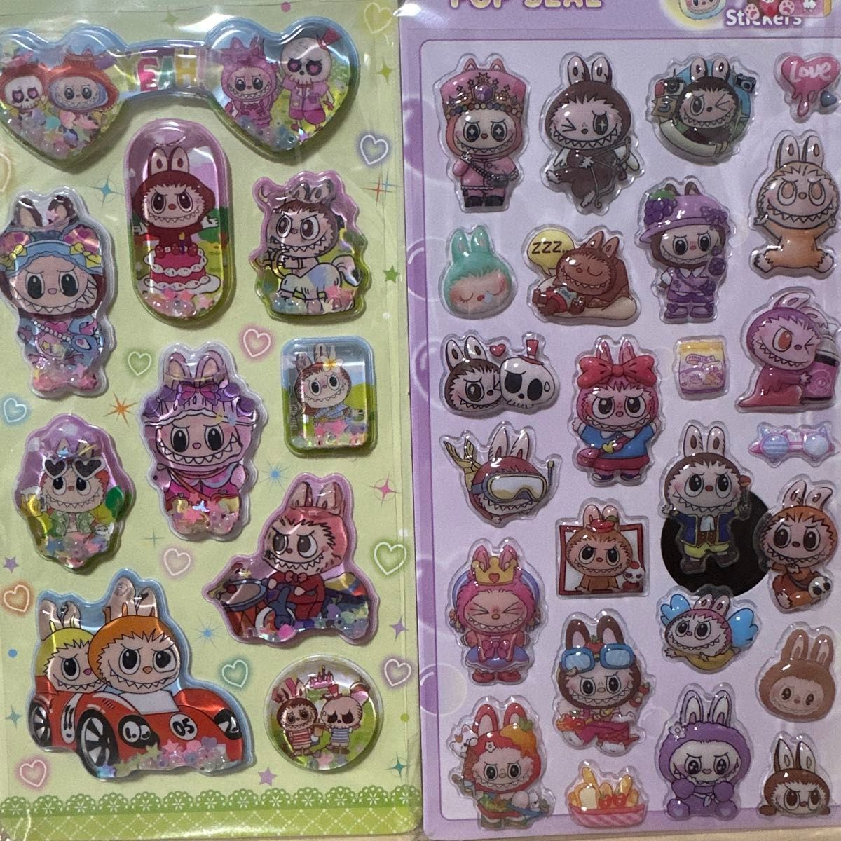 新作 Labubu ラブブ ウォーターシール 3Dシール 2枚セット｜Yahoo