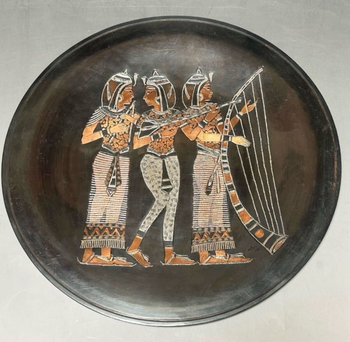 本日限定 A037 エジプト 壁掛け飾り皿 4枚セット 古代エジプト風 装飾