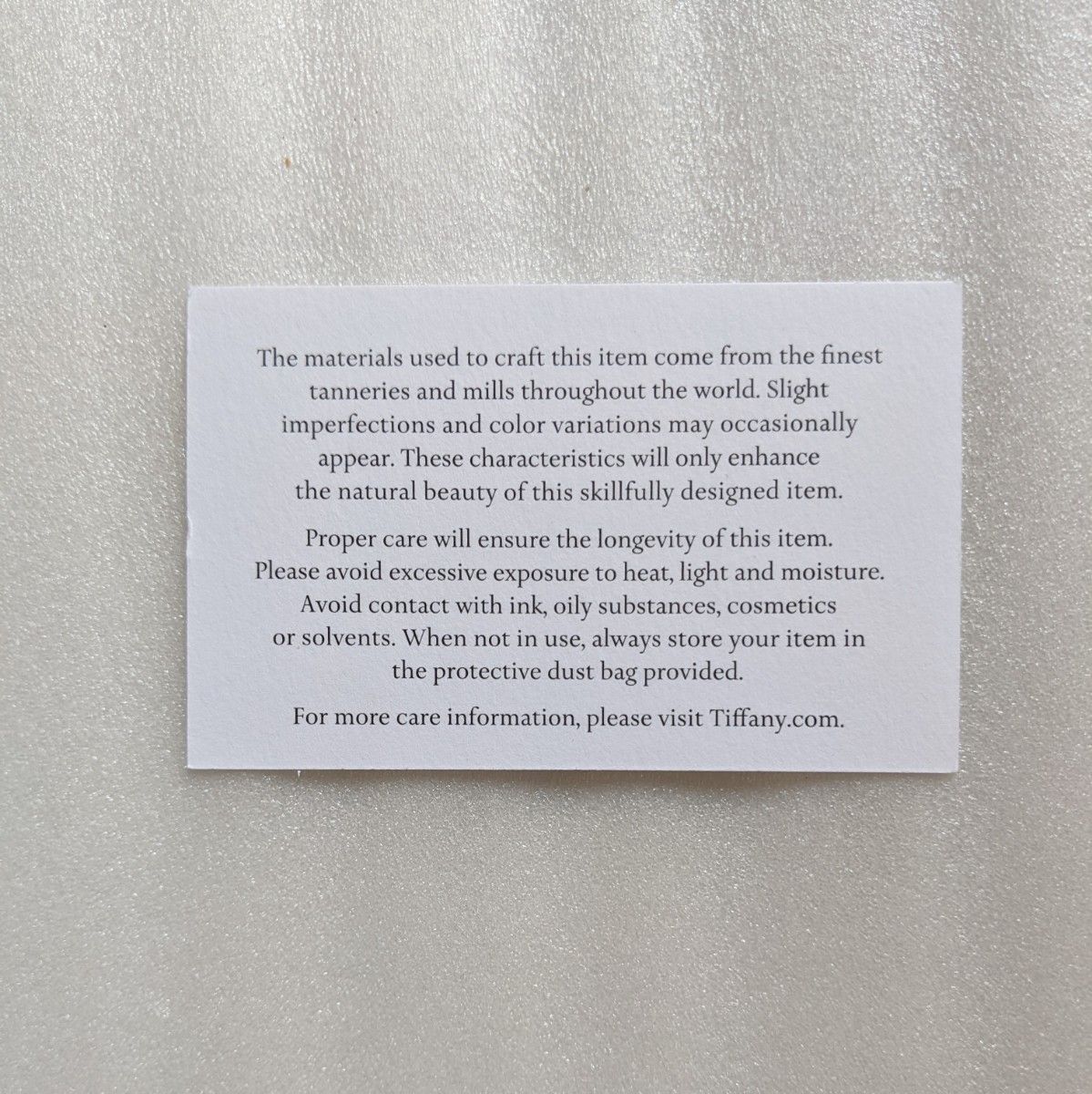 ティファニー 購入カード シルバー製品取扱説明書｜Yahoo!フリマ（旧