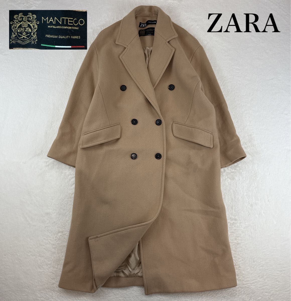 ZARA ザラ マンテコダブルブレスト チェスターコートロングコート