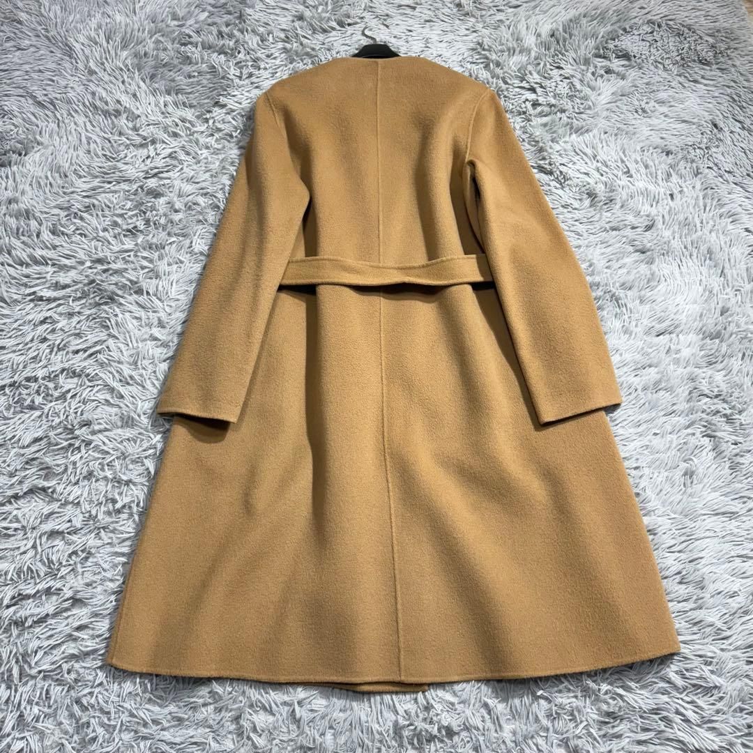 8万セオリー カシミヤノーカラーダブルフェイスロングコート ベルト