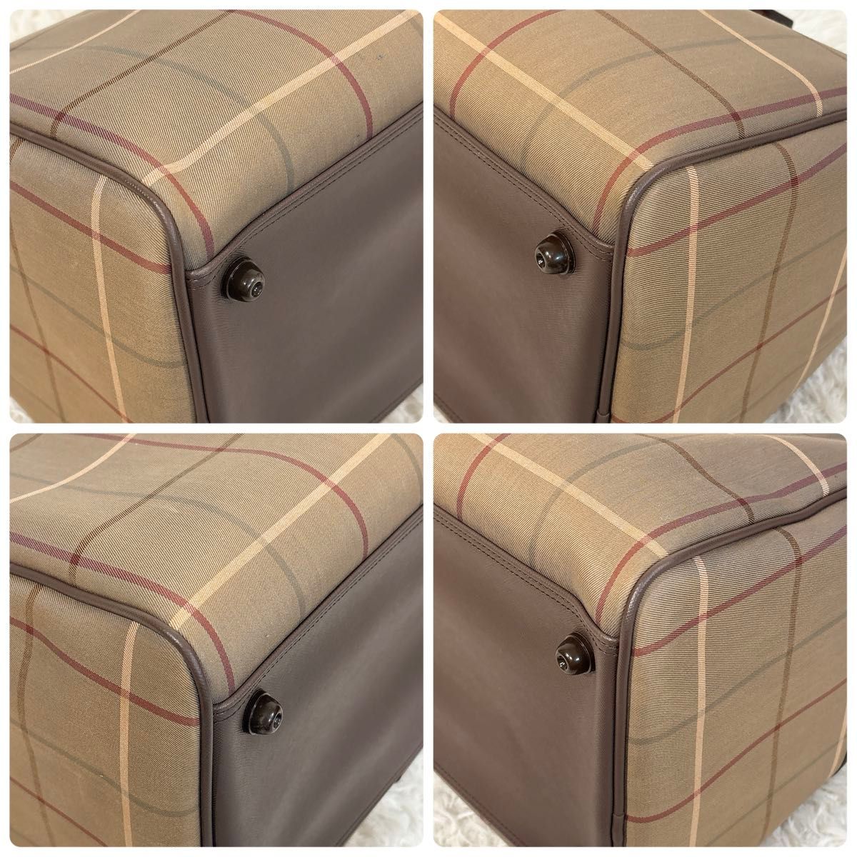 大容量】 Burberrys バーバリー ボストンバッグ チェックビンテージ 鍵