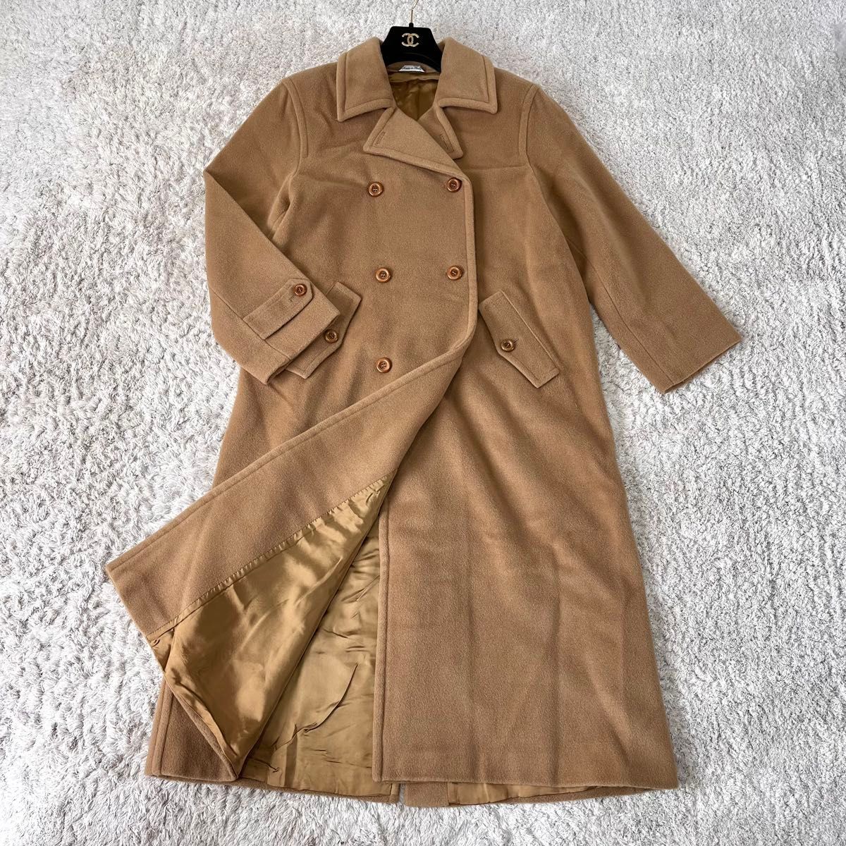 希少【イタリア製】PRISMA カシミヤ混 マキシ丈 ベルト付 ロングコート