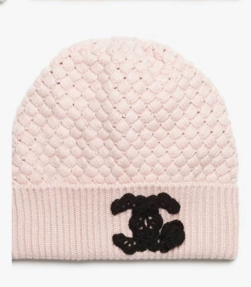 値下げ 新品未使用 シャネル ニット帽 カメリア ピンク 最新作 超希少