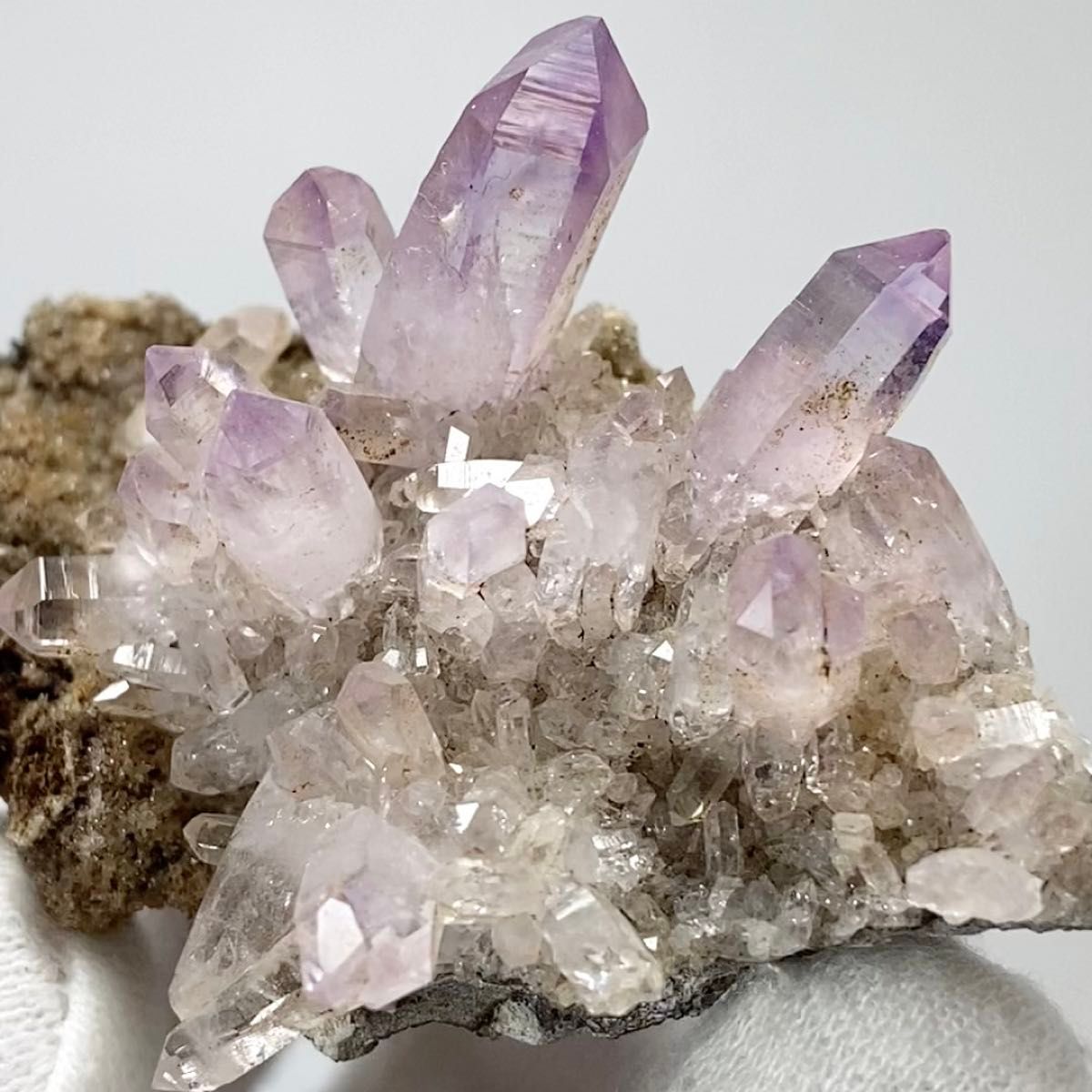 鉱物 標本 アメシスト 母岩付き メキシコ ベラクルス 鉱物 母岩付き