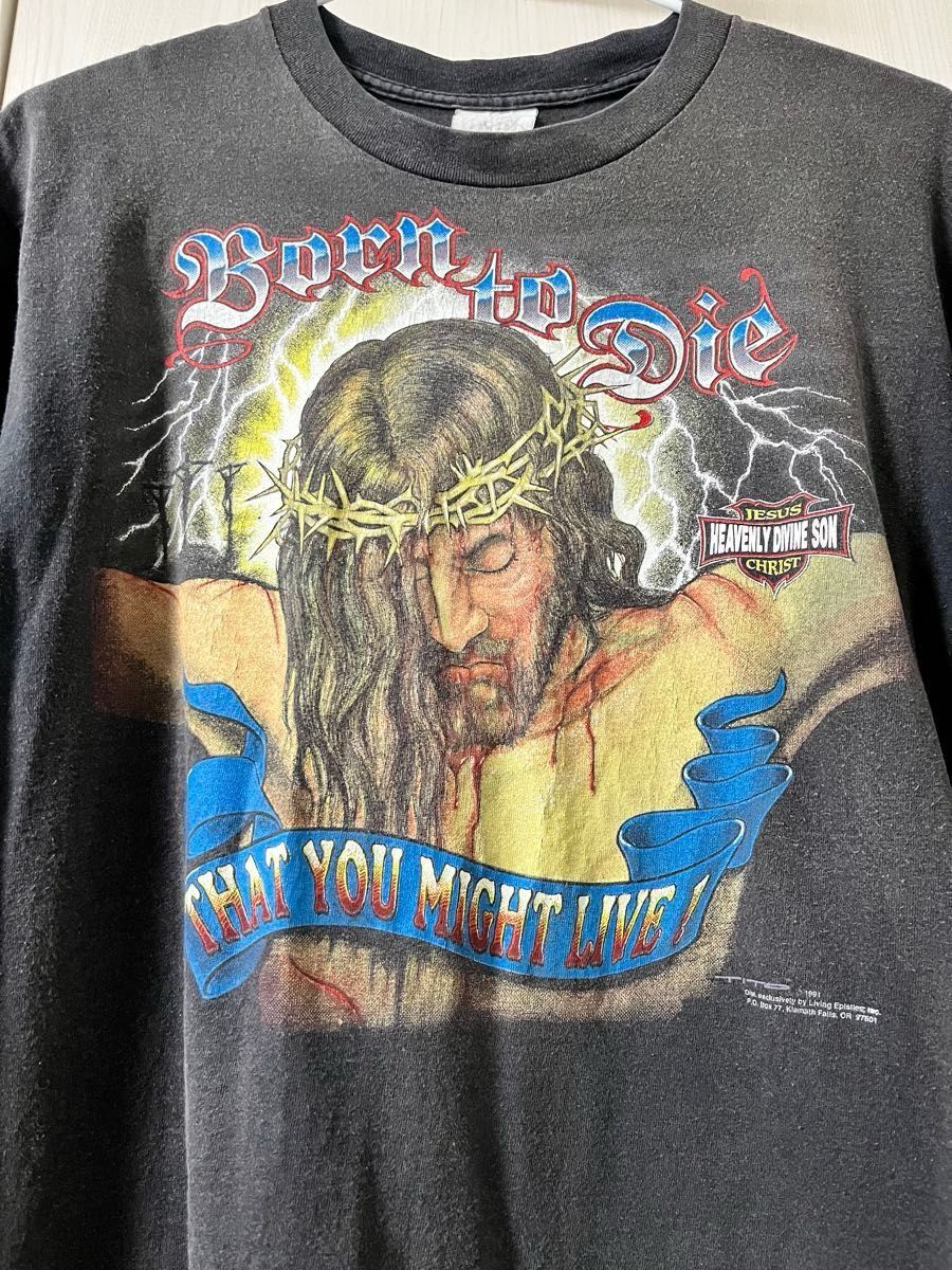 90s JESUS CHRIST SALVATION Tシャツ USA製 L 90s JESUS CHRIST