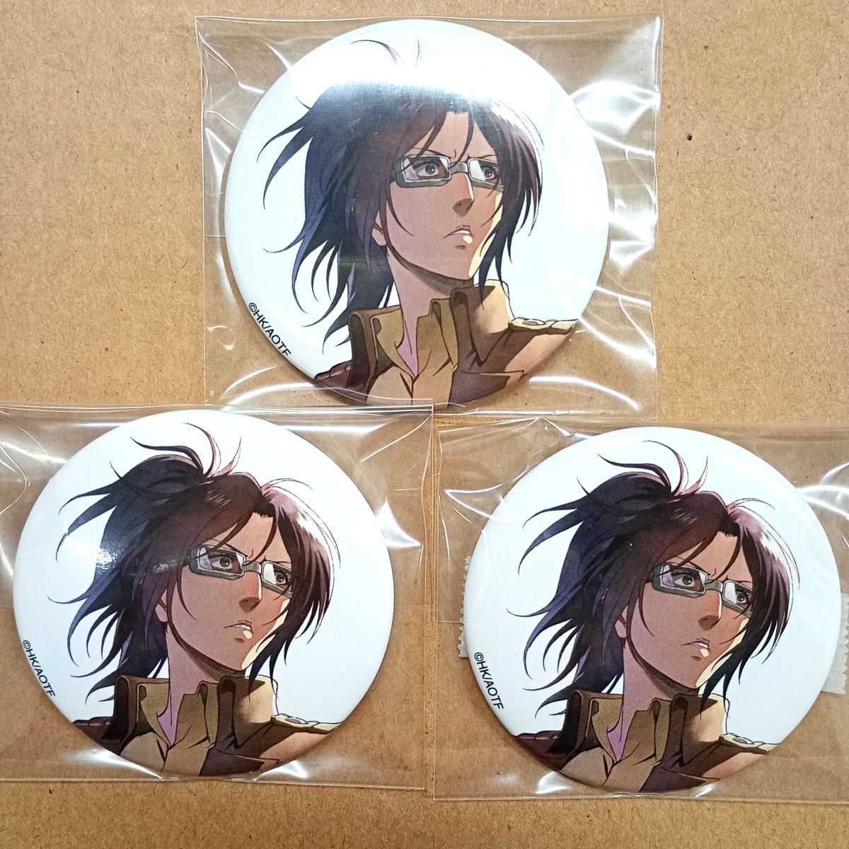 進撃の巨人 ハンジ 缶バッジ WIT STUDIO 原画 4点 進撃の巨人 ハンジ