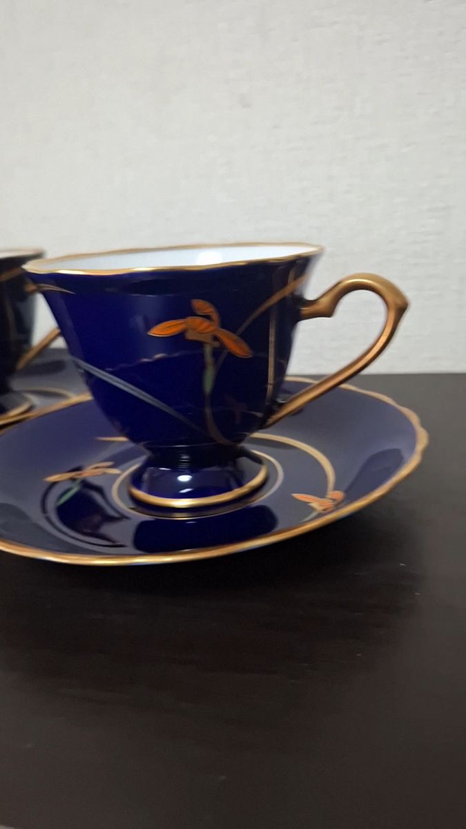 NHK大河ドラマ 青天を衝け コラボ 江戸切子 瑠璃色 ペアグラス 木