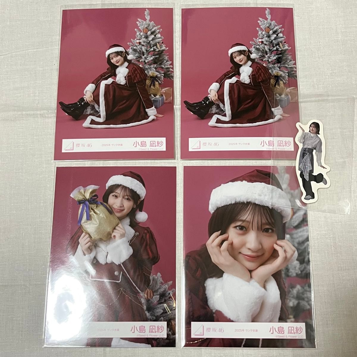 小島凪紗 直筆 クリスマスサンタ衣装 櫻坂46 小島凪紗 2025年サンタ
